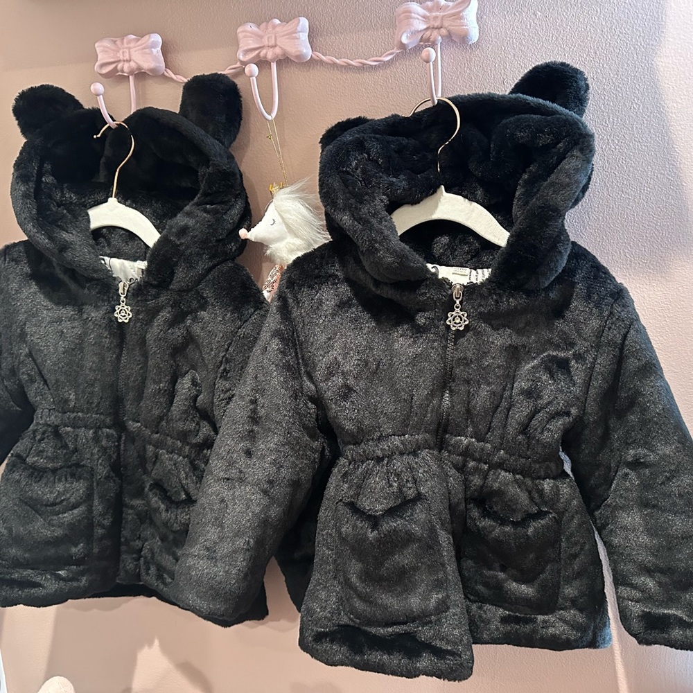 Cozy Black Kids Jacket with Ears - Picture 3 of 3